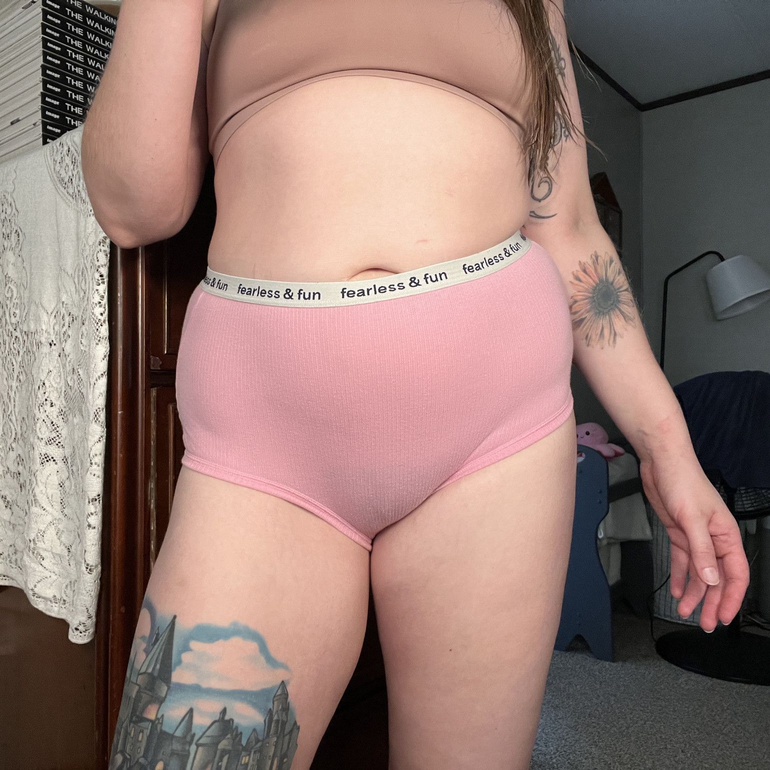 Pink full coverage panties