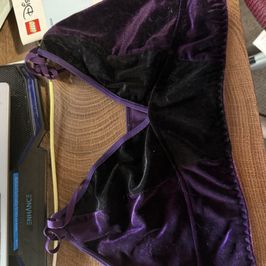 Purple velvet bralette