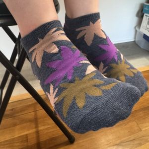 Navy blue pot leaf socks