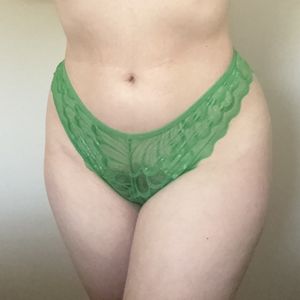 Green lace panties
