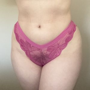 Hot pink floral lace panties
