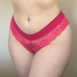 Hot pink lace panties