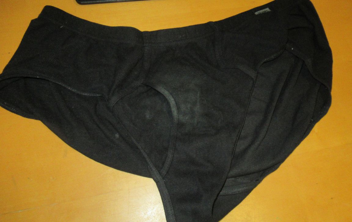 Post Cum Worn Briefs Black