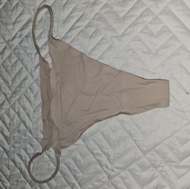 Beige Satin Thong