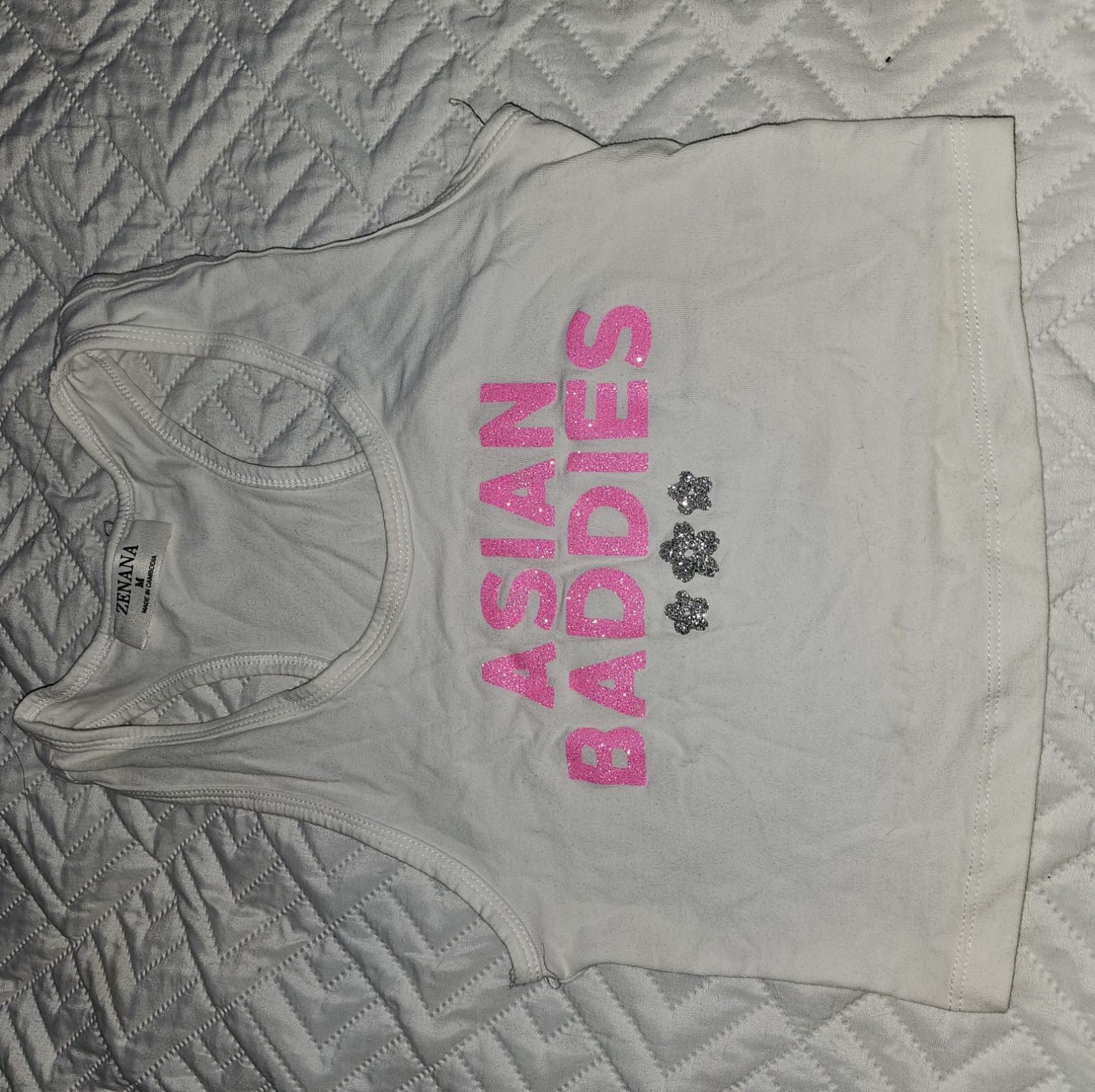 Asian Baddies White Crop Top