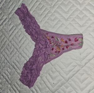 Laced Light Purple Floral Thong