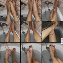 89 pictures of my feet in the bathtub