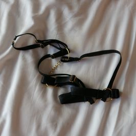 Leather Black Body Bra Harness that Alexa Chains wore