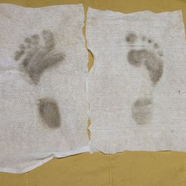 Dirty foot prints