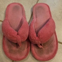 Worn dirty slippers