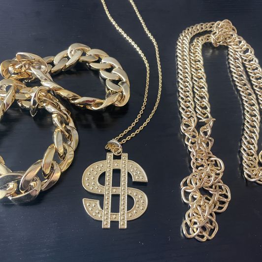 Gold Bracelet and Chain Set