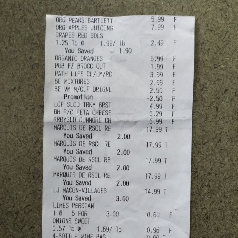 Grocery Bill