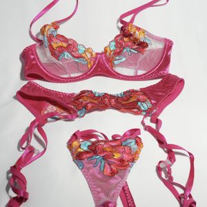 3 piece pink lace set
