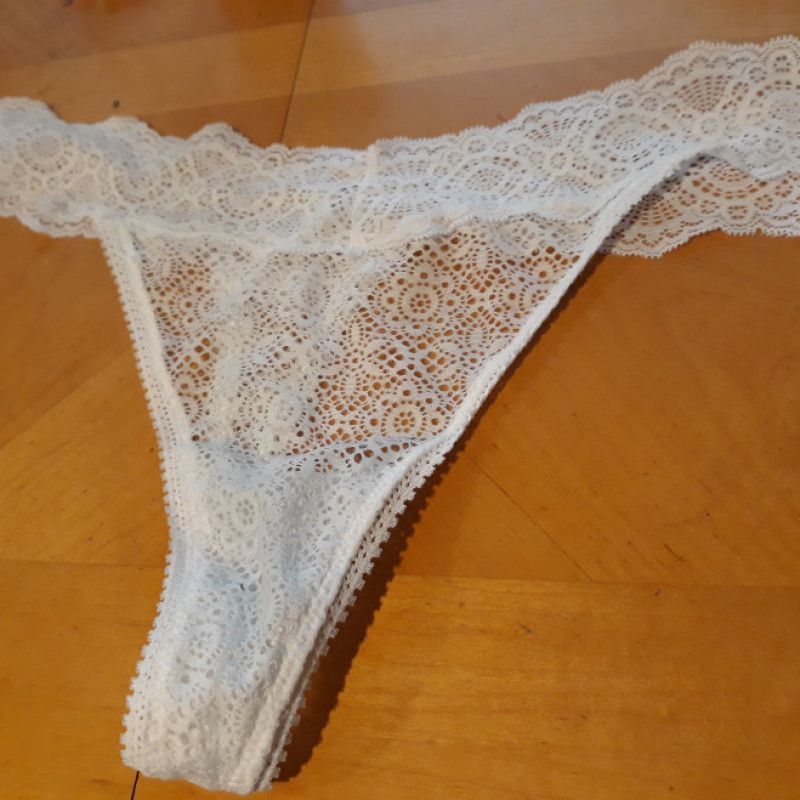 White Lace Thong