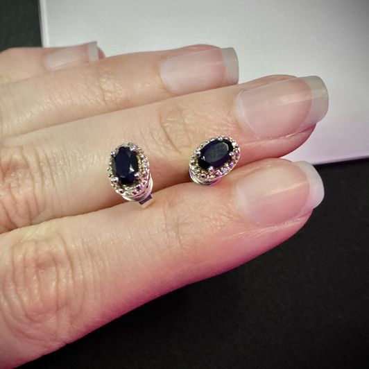 Onyx with diamond accent earrings