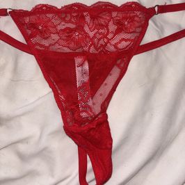 Red Lacy Thong