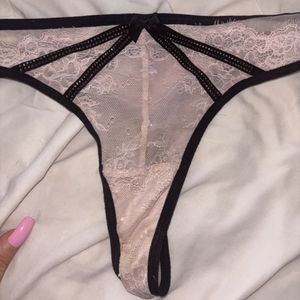Pink Lace Thong