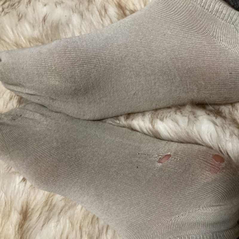 Hole filled worn Socks