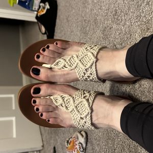 Maurices Cream Woven Slide Sandals