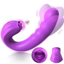 Clitoral Licking Rotating G Spot Vibrator 3 in 1 Clit Tongu