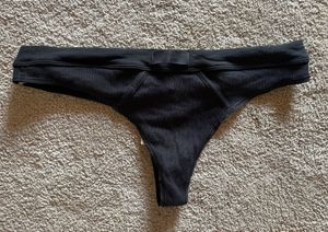 Black ribbed Victoria Secret Thong