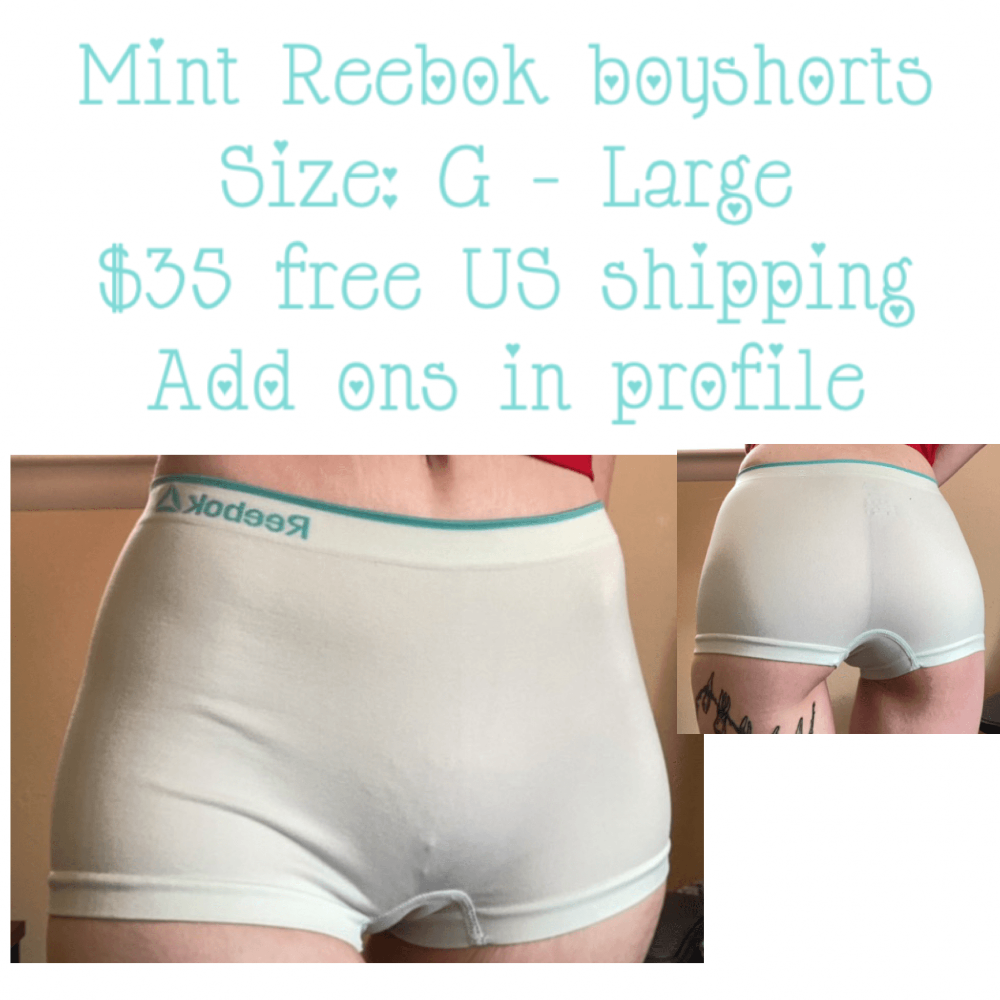 Mint Reebok Boyshort Panties