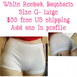White Reebok Boyshort Panties