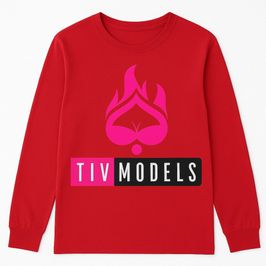 Tiv models red crew neck sweatshirt