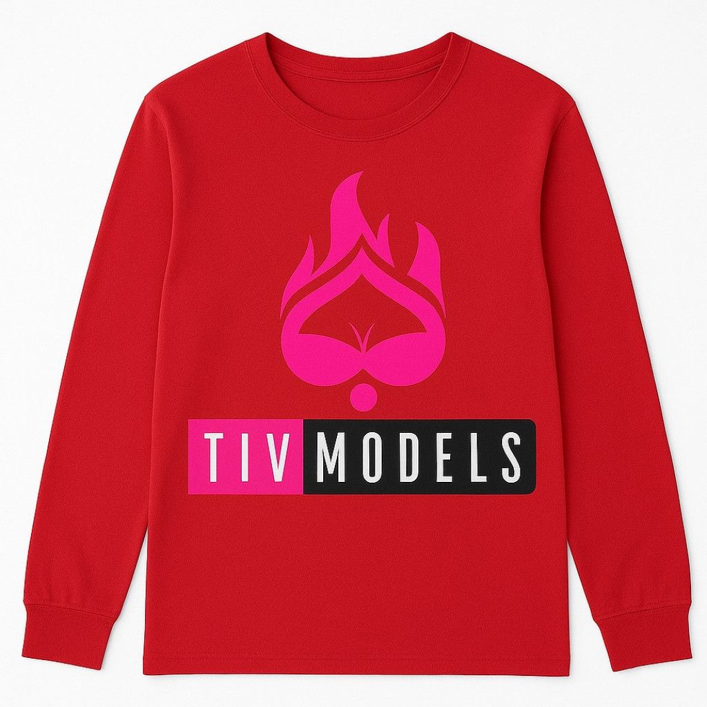 Tiv models red crew neck sweatshirt