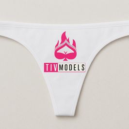 Tiv models white thong
