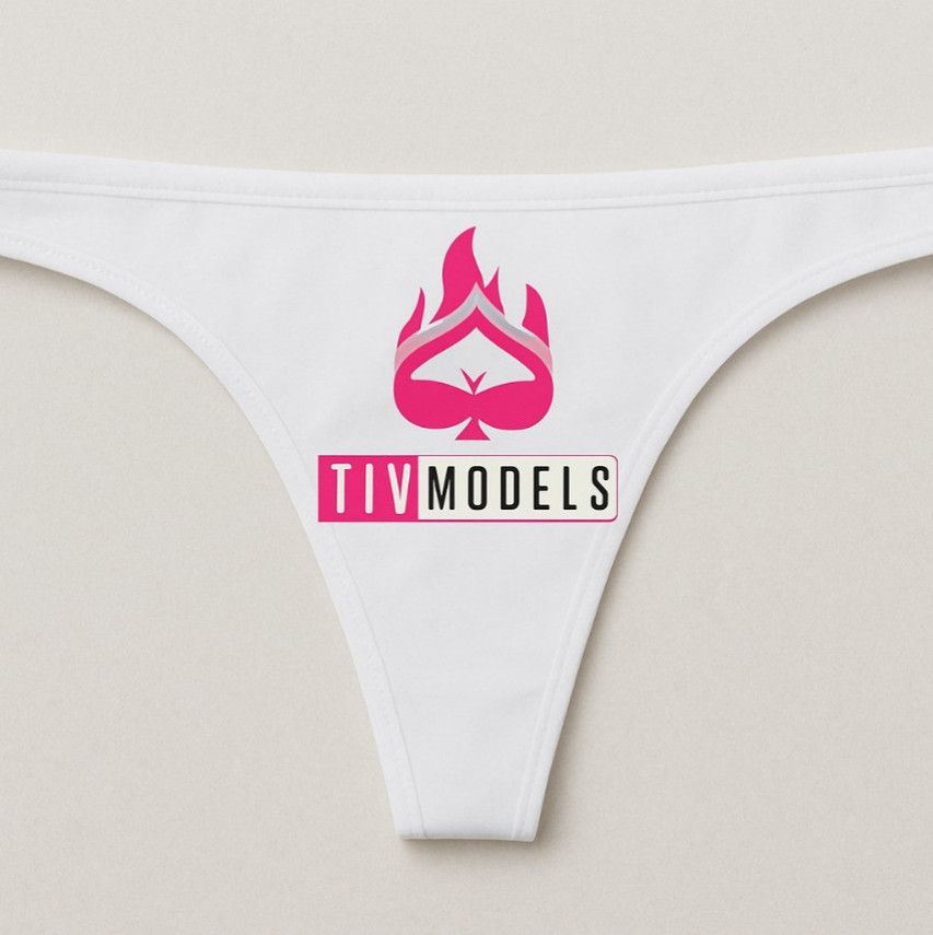 Tiv models white thong