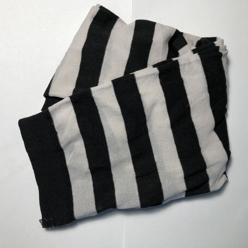 Black N White Horizontal Striped Tights
