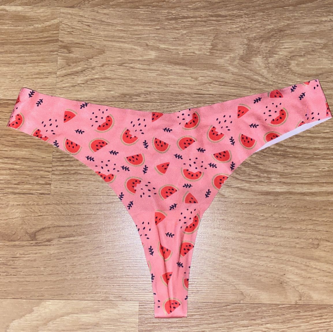 Watermelon worn thongs