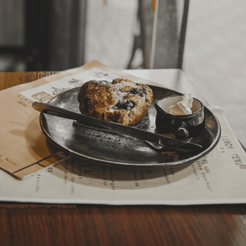 Coffee and a Blueberry Scone