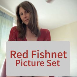 Red Fishnet Photo Set