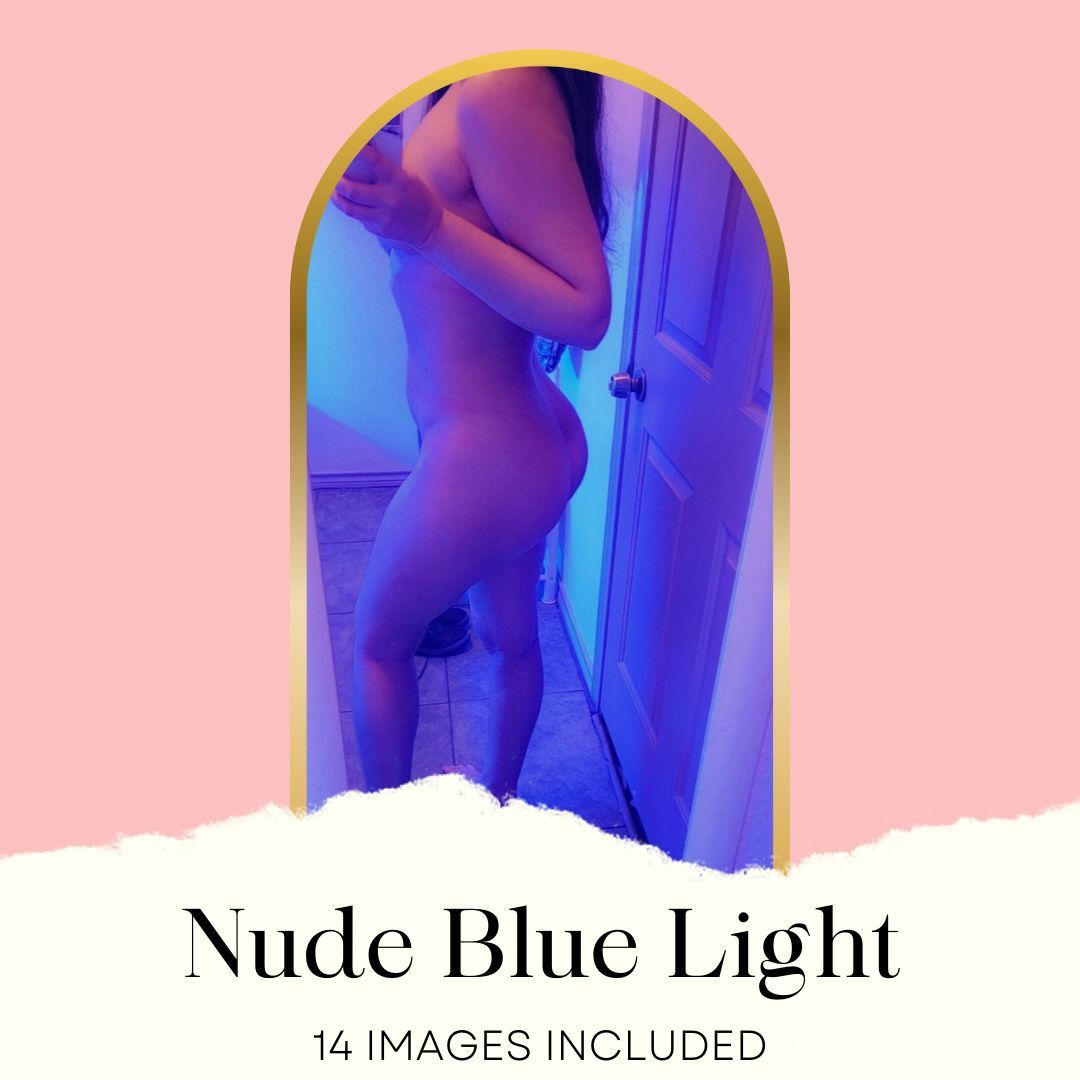 Full Nude Blue Light Public Photo Set
