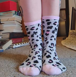 Worn Cheetah Print Socks