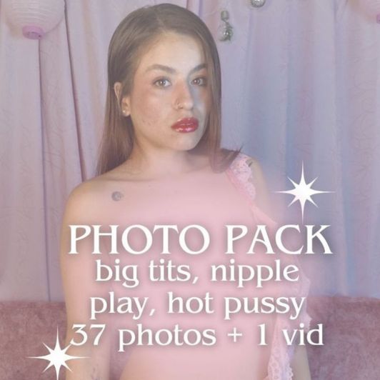 PHOTO PACK big tits nipple play hot pussy 37 photos 1 vid