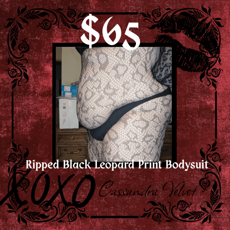 Ripped Black Leopard Print Bodysuit