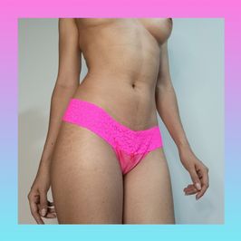 Neon pink thongs