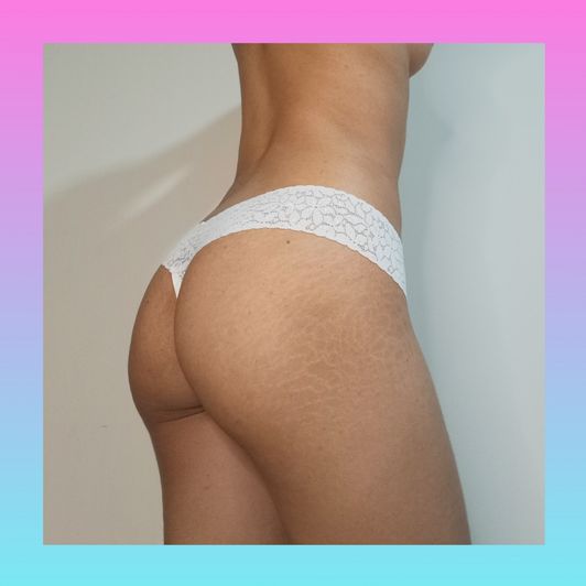 White lace thongs