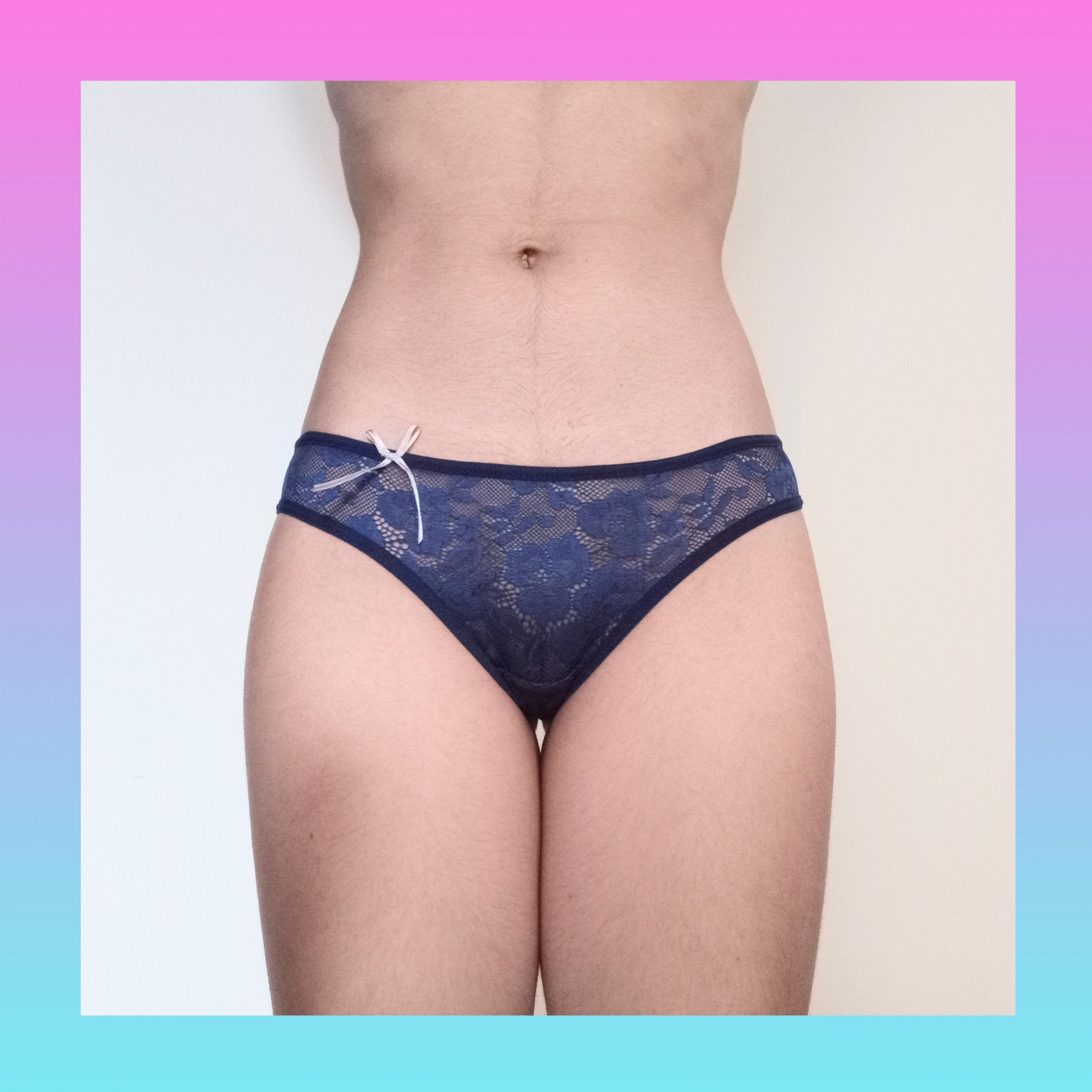 Navy blue lace panty