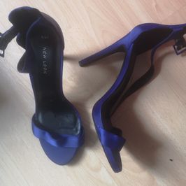 UK Size 8 Super Sexy Blue Satin Heels