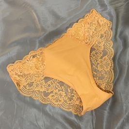 Worn Orange Lacy panties