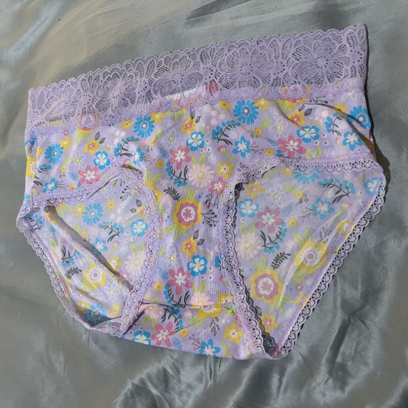 Dirty Purple Flower and Lace panties
