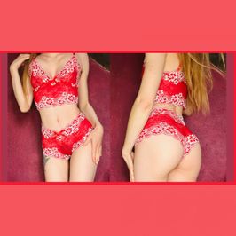 Ensemble dentelle rouge