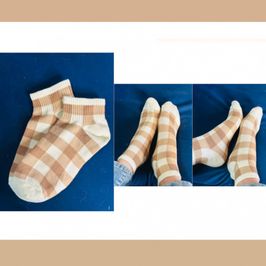 Chaussettes  carreaux blanches et marrons