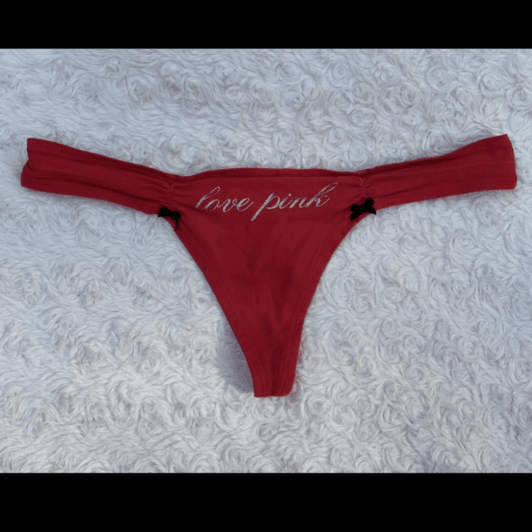 Bright Red Cotton Thong