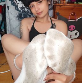 sexy white ankle socks with foot print
