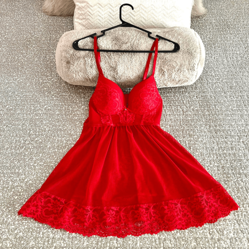 Beloved Red Lace Babydoll Lingerie
